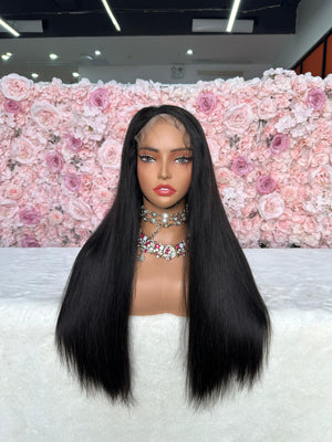 6x6 HD Custom Lace Straight Wig on Dome Cap