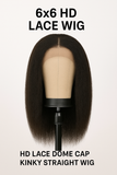 6x6 HD Lace Kinky Straight Dome Cap Wig